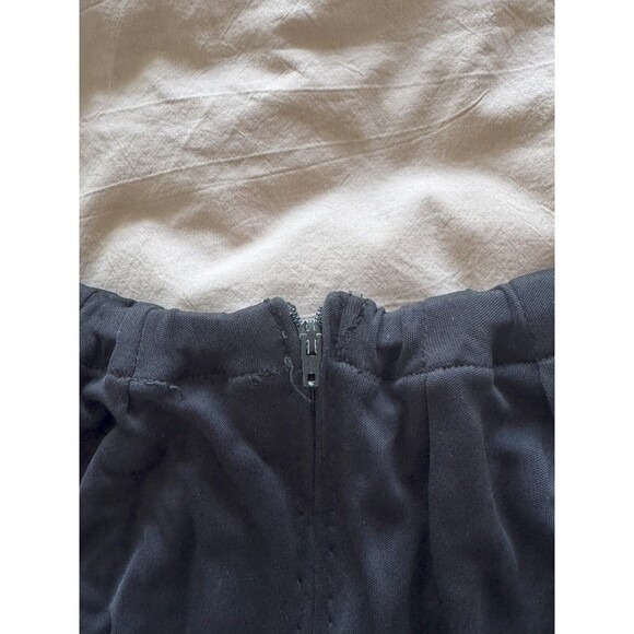 Jean Muir Vintage Womens 12 Black High Rise Elasticated Wide Leg Trousers 70s 80 - Picture 10 of 10